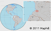 Gray Location Map of Guambía