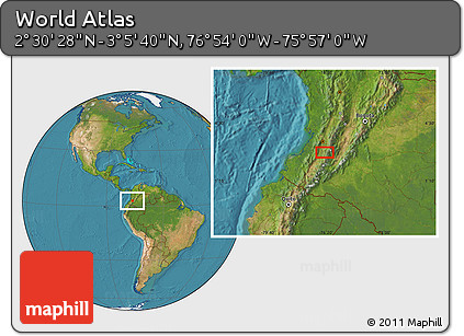 Satellite Location Map of the Area around 2° 48' 4" N, 76° 25' 30" W