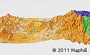 Political Panoramic Map of the area around 2° 48' 4" N, 76° 25' 30" W