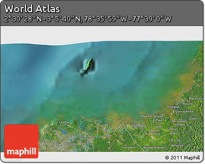 Satellite 3D Map of the Area around 2° 48' 4" N, 78° 7' 30" W