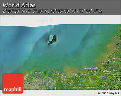 Satellite 3D Map of the Area around 2° 48' 4" N, 78° 7' 30" W