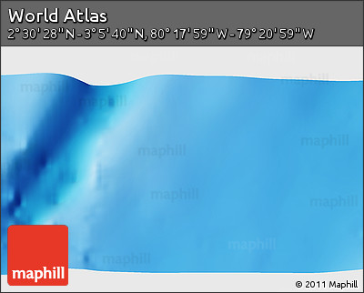 Physical 3D Map of the Area around 2° 48' 4" N, 79° 49' 29" W