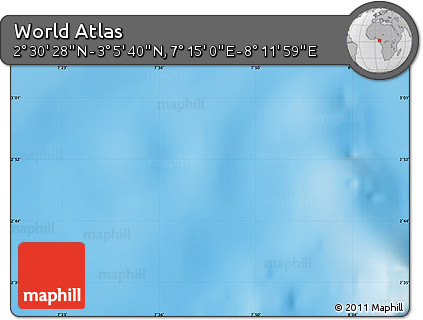 Physical Map of the Area around 2° 48' 4" N, 7° 43' 29" E