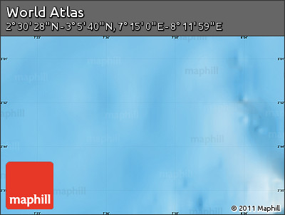 Physical Map of the Area around 2° 48' 4" N, 7° 43' 29" E
