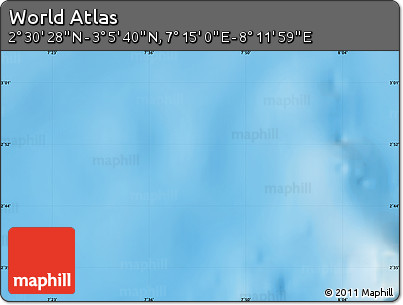 Physical Map of the Area around 2° 48' 4" N, 7° 43' 29" E