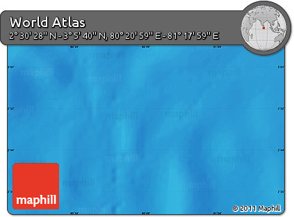 Physical Map of the Area around 2° 48' 4" N, 80° 49' 29" E