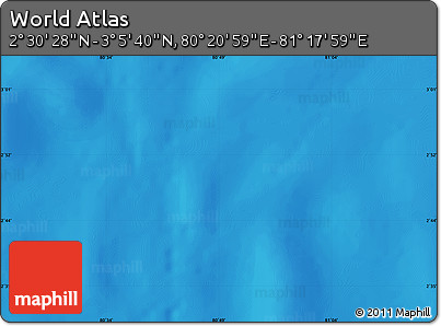 Physical Map of the Area around 2° 48' 4" N, 80° 49' 29" E