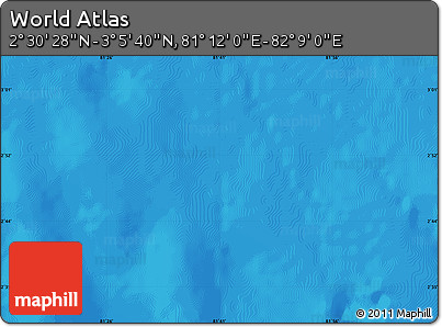 Shaded Relief Map of the Area around 2° 48' 4" N, 81° 40' 30" E