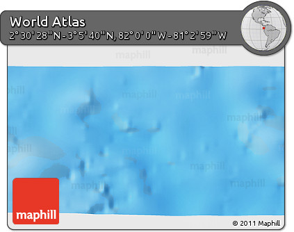 Physical 3D Map of the Area around 2° 48' 4" N, 81° 31' 30" W