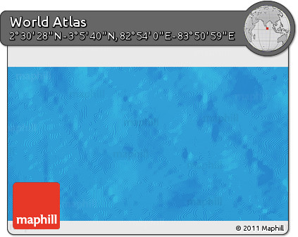 Physical 3D Map of the Area around 2° 48' 4" N, 83° 22' 30" E