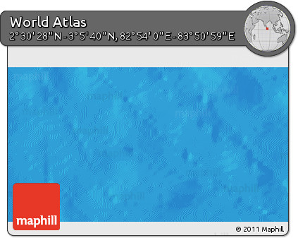 Shaded Relief 3D Map of the Area around 2° 48' 4" N, 83° 22' 30" E