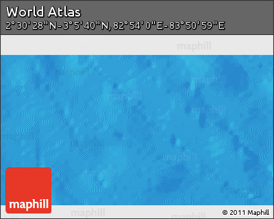 Shaded Relief 3D Map of the Area around 2° 48' 4" N, 83° 22' 30" E