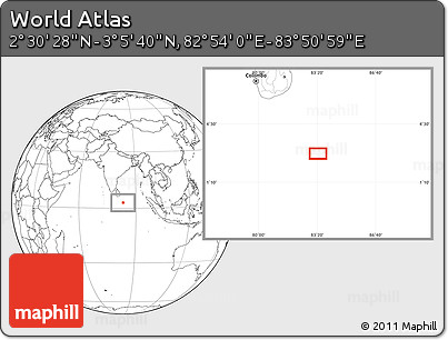 Blank Location Map of the Area around 2° 48' 4" N, 83° 22' 30" E