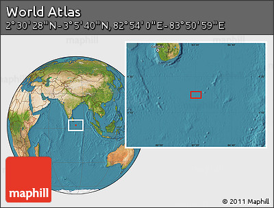 Satellite Location Map of the Area around 2° 48' 4" N, 83° 22' 30" E