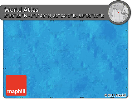 Physical Map of the Area around 2° 48' 4" N, 83° 22' 30" E