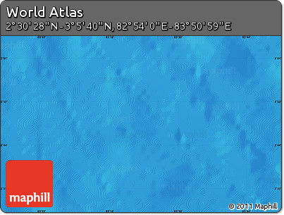 Physical Map of the Area around 2° 48' 4" N, 83° 22' 30" E