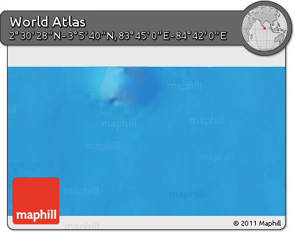 Shaded Relief 3D Map of the Area around 2° 48' 4" N, 84° 13' 29" E