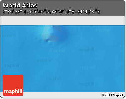 Shaded Relief 3D Map of the Area around 2° 48' 4" N, 84° 13' 29" E