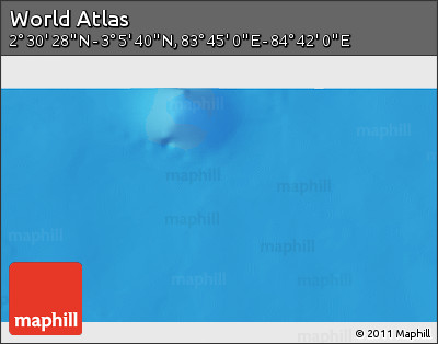 Shaded Relief 3D Map of the Area around 2° 48' 4" N, 84° 13' 29" E