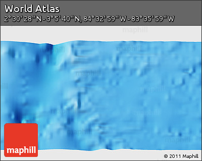 Physical 3D Map of the Area around 2° 48' 4" N, 84° 4' 29" W