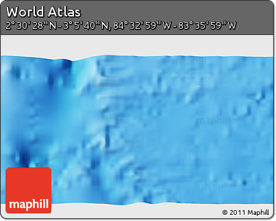 Physical 3D Map of the Area around 2° 48' 4" N, 84° 4' 29" W
