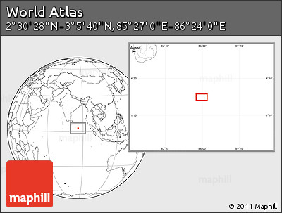 Blank Location Map of the Area around 2° 48' 4" N, 85° 55' 30" E