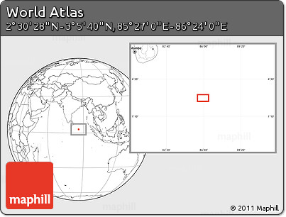 Blank Location Map of the Area around 2° 48' 4" N, 85° 55' 30" E