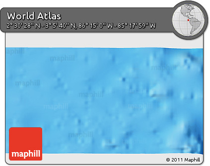 Physical 3D Map of the Area around 2° 48' 4" N, 85° 46' 30" W