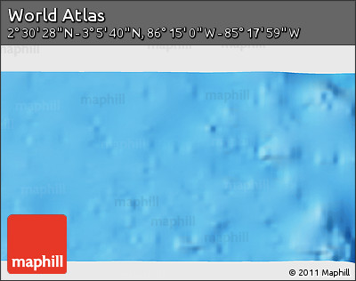Physical 3D Map of the Area around 2° 48' 4" N, 85° 46' 30" W