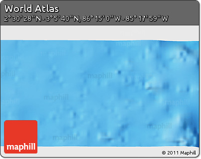 Physical 3D Map of the Area around 2° 48' 4" N, 85° 46' 30" W