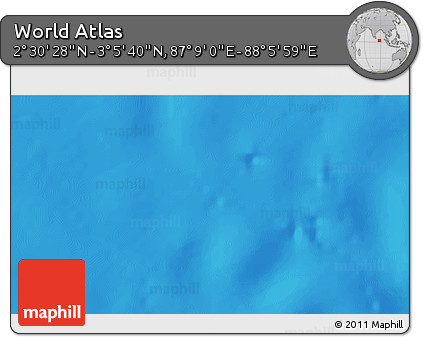 Physical 3D Map of the Area around 2° 48' 4" N, 87° 37' 30" E