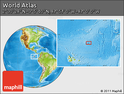 Physical Location Map of the Area around 2° 48' 4" N, 87° 28' 29" W