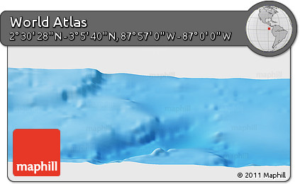 Physical Panoramic Map of the Area around 2° 48' 4" N, 87° 28' 29" W