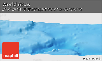 Physical Panoramic Map of the Area around 2° 48' 4" N, 87° 28' 29" W