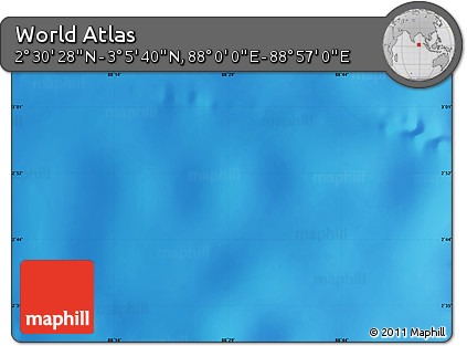 Physical Map of the Area around 2° 48' 4" N, 88° 28' 29" E