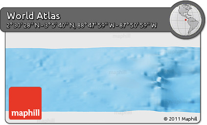Physical Panoramic Map of the Area around 2° 48' 4" N, 88° 19' 29" W