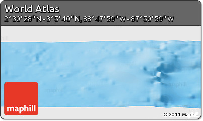 Physical Panoramic Map of the Area around 2° 48' 4" N, 88° 19' 29" W