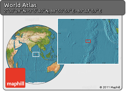 Satellite Location Map of the Area around 2° 48' 4" N, 89° 19' 29" E