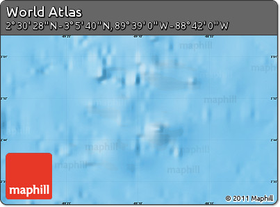 Shaded Relief Map of the Area around 2° 48' 4" N, 89° 10' 30" W