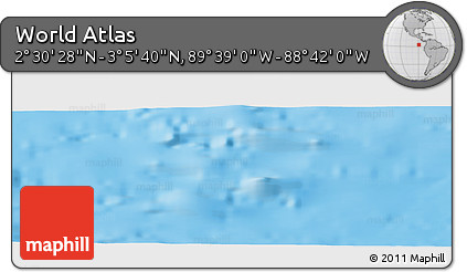 Shaded Relief Panoramic Map of the Area around 2° 48' 4" N, 89° 10' 30" W