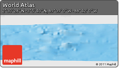 Shaded Relief Panoramic Map of the Area around 2° 48' 4" N, 89° 10' 30" W