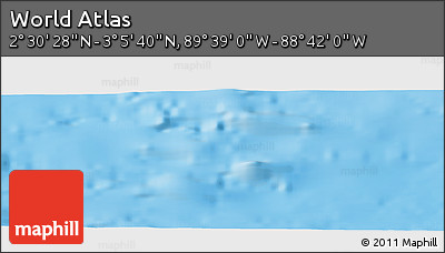Shaded Relief Panoramic Map of the Area around 2° 48' 4" N, 89° 10' 30" W