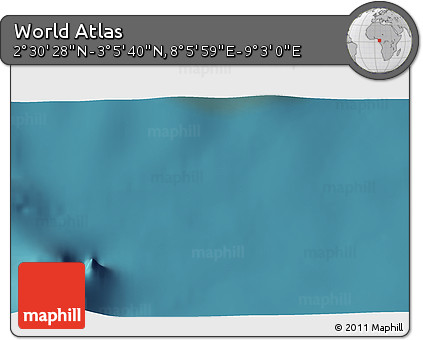 Satellite 3D Map of the Area around 2° 48' 4" N, 8° 34' 29" E
