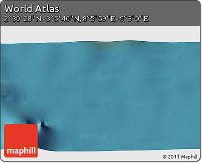 Satellite 3D Map of the Area around 2° 48' 4" N, 8° 34' 29" E