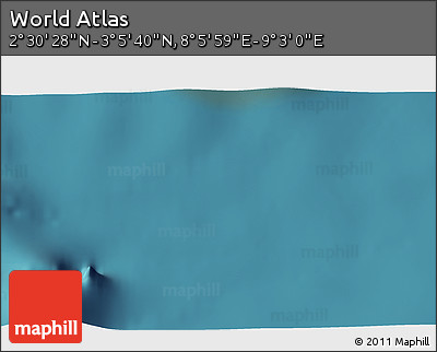 Satellite 3D Map of the Area around 2° 48' 4" N, 8° 34' 29" E