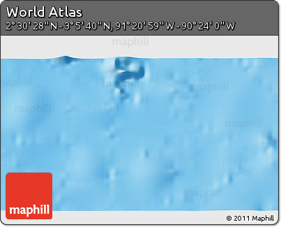 Physical 3D Map of the Area around 2° 48' 4" N, 90° 52' 30" W