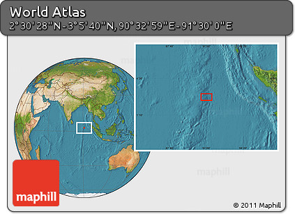 Satellite Location Map of the Area around 2° 48' 4" N, 91° 1' 30" E