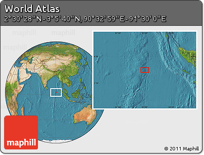 Satellite Location Map of the Area around 2° 48' 4" N, 91° 1' 30" E