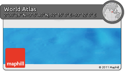Physical Panoramic Map of the Area around 2° 48' 4" N, 92° 43' 29" E