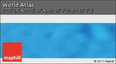 Physical Panoramic Map of the Area around 2° 48' 4" N, 92° 43' 29" E